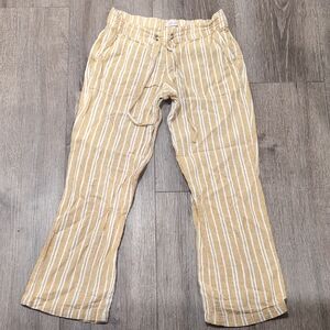 Per Se Beige and White Striped Boho Chinos